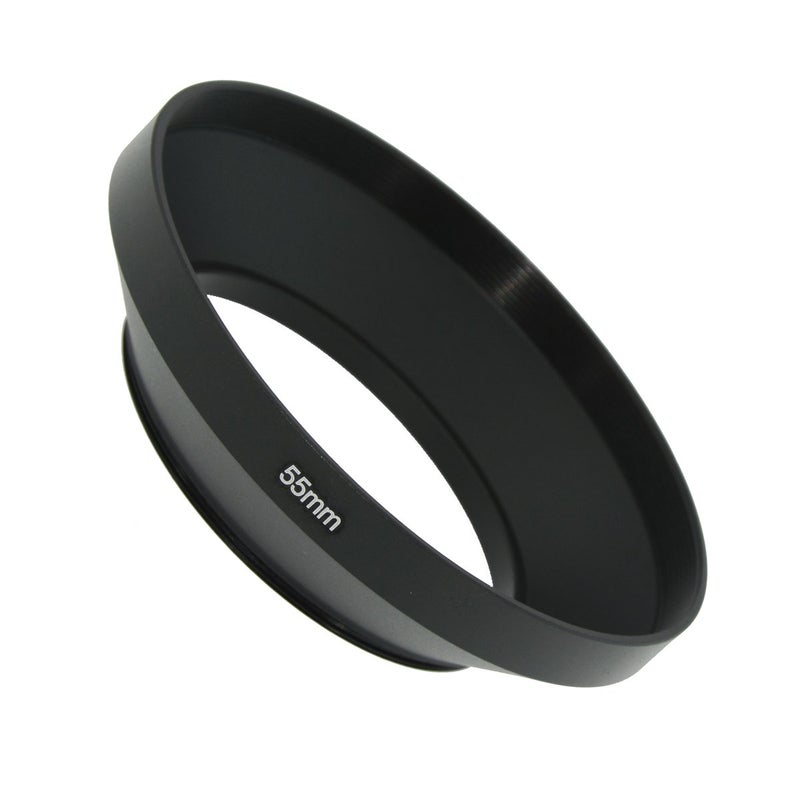 SIOTI 55mm Lens Hood, Oxidation Matte Anti Reflective Treatment, Aluminum Alloy, with 1 * 72mm Lens Cap, Compatible with Sony/Canon/Nikon/Fuji etc >16mm Camera Lens - Image 2